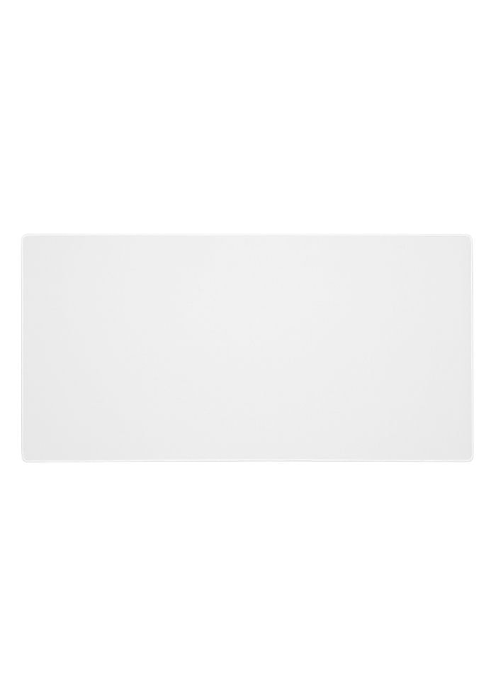 Plain white desk mat on white background